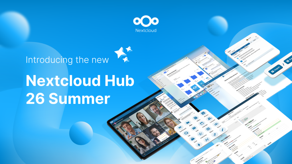 Nextcloud Hub 26 Summer featured image with UI